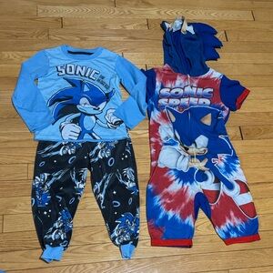 Bundle of Sonic the Hedgehog Pajama Set and PJ onesie